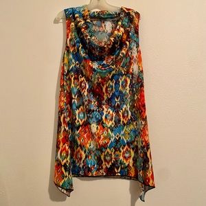 American City Wear multi colored no sleeves top.